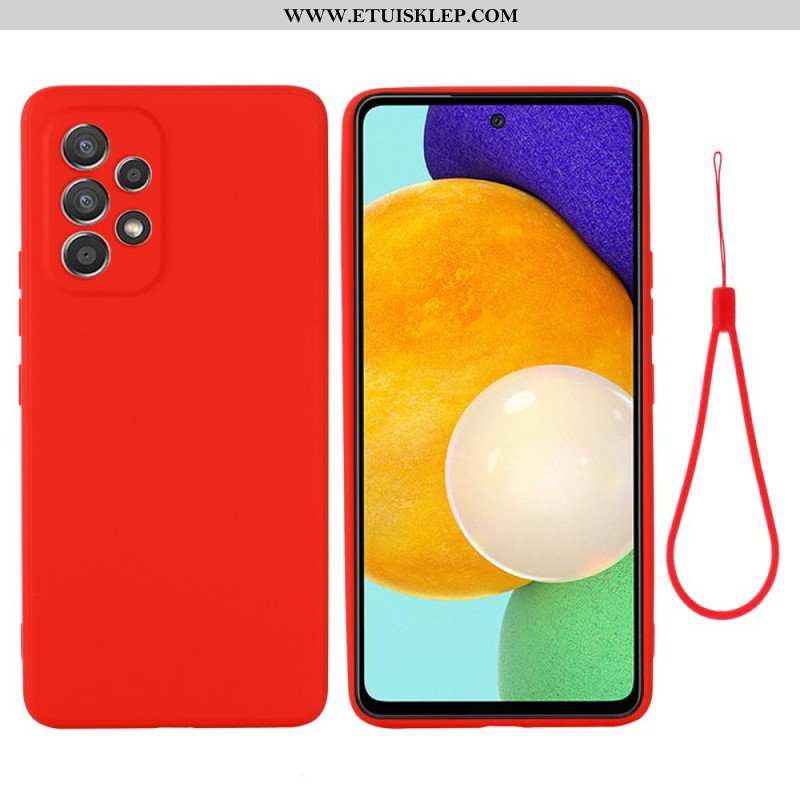 Etui do Samsung Galaxy M53 5G Płynny Silikon Ze Smyczą